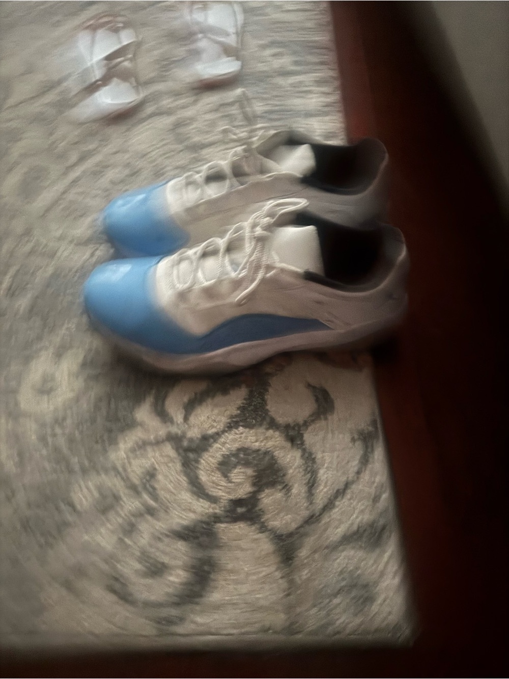 Jordan Men's Low-Top Athletic Sneakers in Light Blue and White